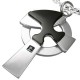 Pendentif croix 028 - Cercle et motif noir