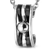 Pendentif acier 04 - Bille centrale