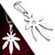 Pendentif acier 07 - Feuille de cannabis strass