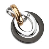 Pendentif acier 08 - Cercles gris et noirs