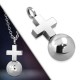 Pendentif acier 09 - Croix et bille