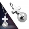 Pendentif acier 09 - Croix et bille