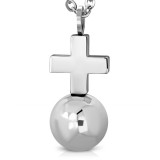 Pendentif acier 09 - Croix et bille