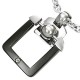 Pendentif acier 13 - Carré noir bille
