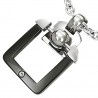 Pendentif acier 13 - Carré noir bille