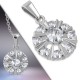 Pendentif acier 14 - Cercle deluxe zircones