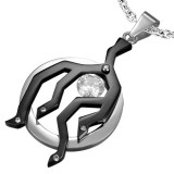 Pendentif acier 17 - Cercle avec éclairs