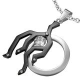 Pendentif acier 17 - Cercle avec éclairs