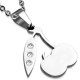 Pendentif acier 23 - Cerise trois strass