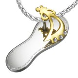 Pendentif acier 24 - Tong grise et jaune