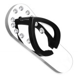 Pendentif acier 26 - Tong grise et noir