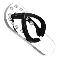 Pendentif acier 26 - Tong grise et noir