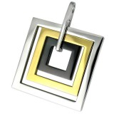 Pendentif acier 28 - Trois carrés