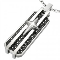 Pendentif acier 31 - étoile sur plaque