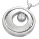 Pendentif acier 33 - Deux cercles bille strass