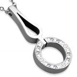 Pendentif acier 38 - Cercle multistrass