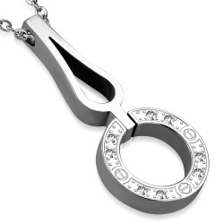 Pendentif acier 38 - Cercle multistrass