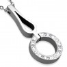 Pendentif acier 38 - Cercle multistrass
