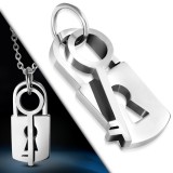 Pendentif acier 41 - Serrure et clé