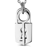 Pendentif acier 41 - Serrure et clé