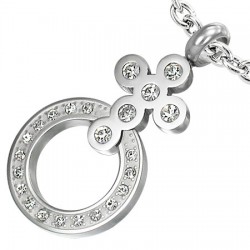 Pendentif acier 49 - Croix et cercle