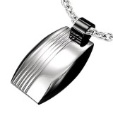 Pendentif acier 52 - Plaque noire et grise