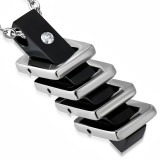 Pendentif acier 54 - Cylindre et carrés