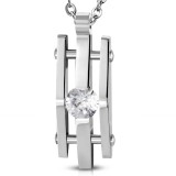 Pendentif acier 57 - Trois parties zircone