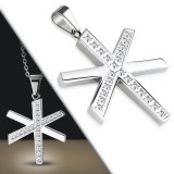 Pendentif acier 55 - étoile strass