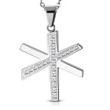 Pendentif acier 55 - étoile strass