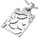 Pendentif acier 60 - Plaque fleurs