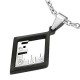 Pendentif acier 66 - Losange noir