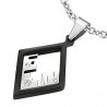 Pendentif acier 66 - Losange noir