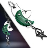 Pendentif acier 70 - Lune et étoile