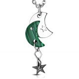 Pendentif acier 70 - Lune et étoile