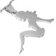 Pendentif acier 76 - Femme assise