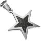 Pendentif acier 77 - étoile fibre de carbone