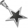 Pendentif acier 77 - étoile fibre de carbone