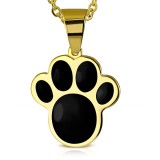 Pendentif acier 79 - Patte noire et jaune