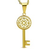 Pendentif acier 81 - Clé jaune A