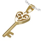 Pendentif acier 82 - Clé jaune B