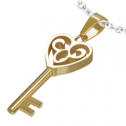 Pendentif acier 82 - Clé jaune B
