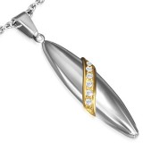 Pendentif acier 84 - Planche ligne jaune strass