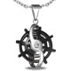 Pendentif acier 85 - Gouvernail noir