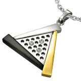 Pendentif acier 87 - Triangle trois couleurs