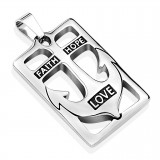 Pendentif acier 93 - Ancre avec inscriptions