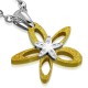 Pendentif acier 96 - Fleur jaune satin