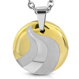 Pendentif acier 103 - Cercle jaune route