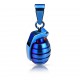 Pendentif acier 116 - Grenade bleue