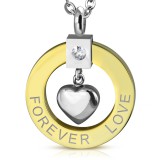 Pendentif coeur forever love jaune (23)